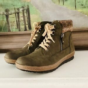 Spring Step Relife Karlene Waterproof Ankle Boots Olive Green US 10.5-11 EU 42